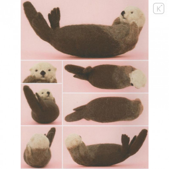 Japan Hamanaka Wool Needle Felting Kit - Sea Otter - 2