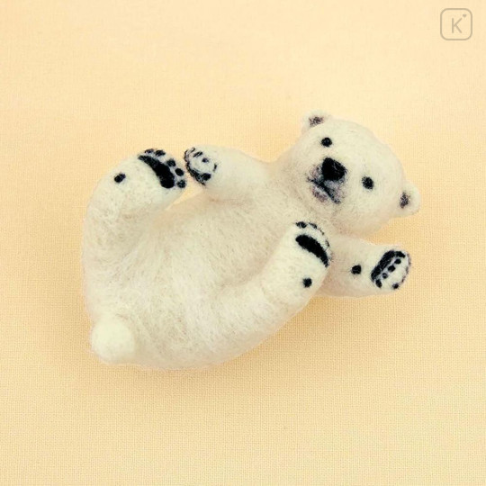 Japan Hamanaka Wool Needle Felting Kit - Polar Bear Baby - 1
