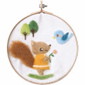 Japan Hamanaka Fluffy Embroidered Wool Needle Felting Kit - Squirrel & Little Bird - 2