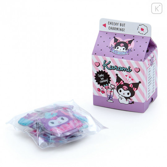 Japan Sanrio Sticker with Milk Pack Case - Kuromi - 2
