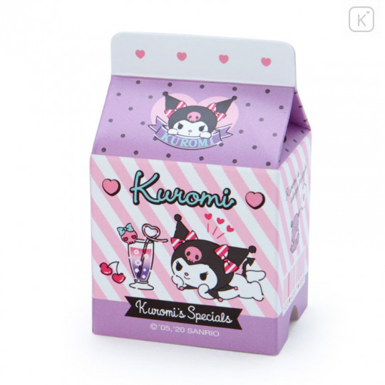 Japan Sanrio Sticker with Milk Pack Case - Kuromi - 6