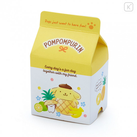 Japan Sanrio Sticker with Milk Pack Case - Pompompurin - 5