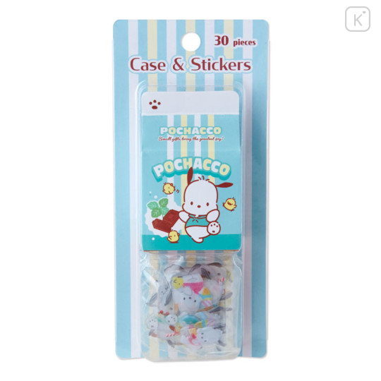 Japan Sanrio Sticker with Milk Pack Case - Pochacco - 1