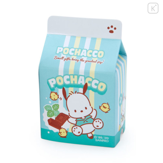 Japan Sanrio Sticker with Milk Pack Case - Pochacco - 6