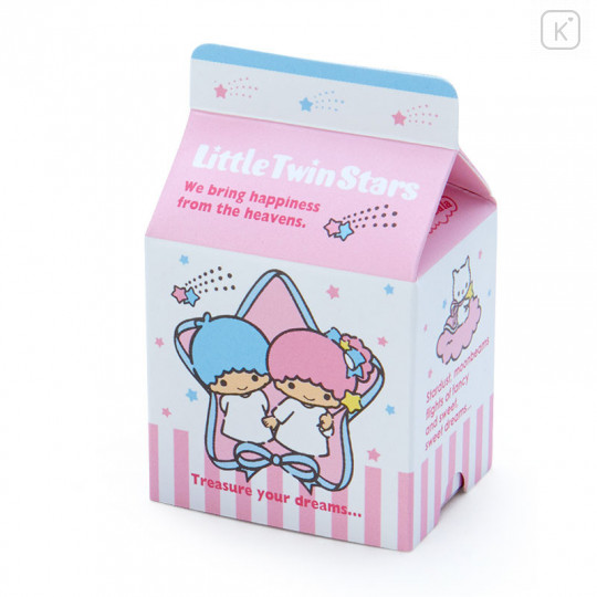 Japan Sanrio Sticker with Milk Pack Case - Little Twin Stars - 5