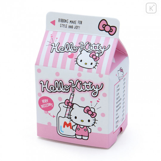 Japan Sanrio Sticker with Milk Pack Case - Hello Kitty - 5