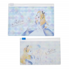 Japan Disney Zip Folder File Set 2 Size - Alice in Wonderland