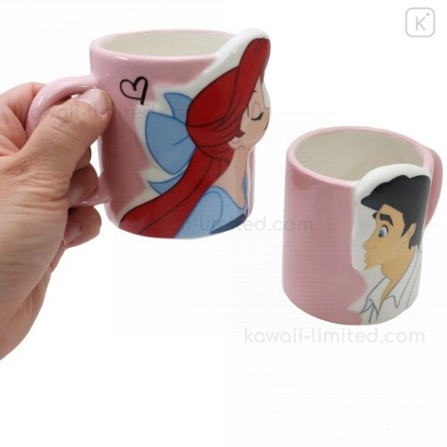 Disney Princess the Little Mermaid Pair Mug Cup Kiss Ariel SAN2473 From Japan