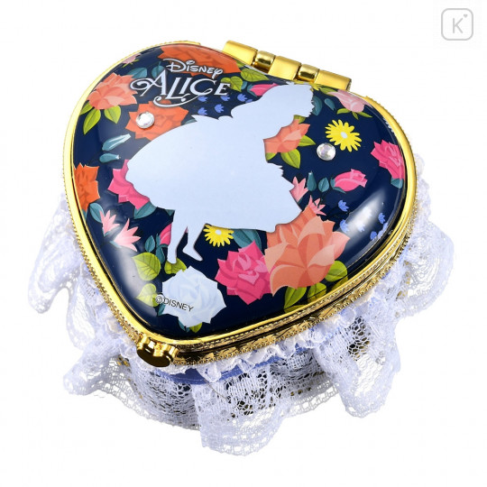 Japan Disney Store Notepad Memo Mirror Jewelry Box - Heart Alice in the Wonderland - 1
