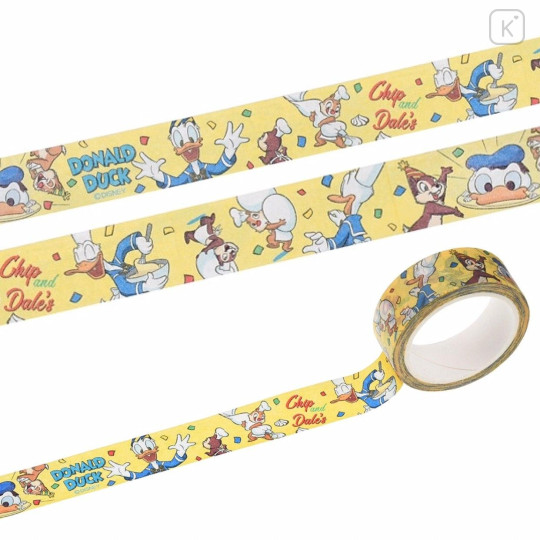 Japan Disney Store Washi Masking Tape - Donald & Chip & Dale / Birthday - 1