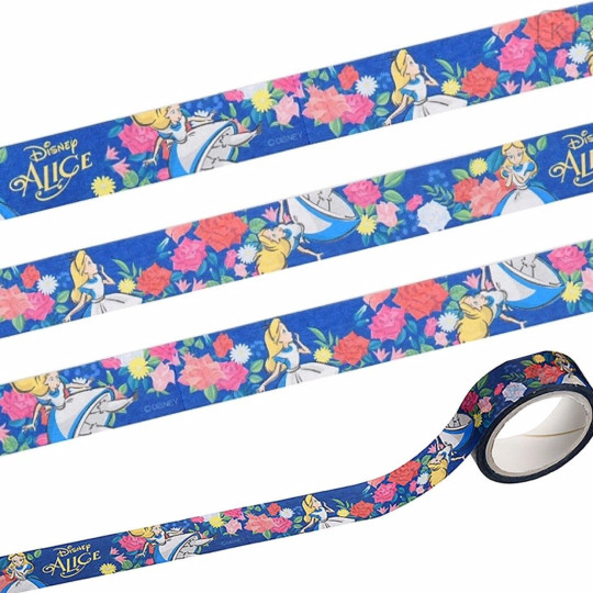 Japan Disney Washi Masking Tape Alice in Wonderland Navy Kawaii Limited