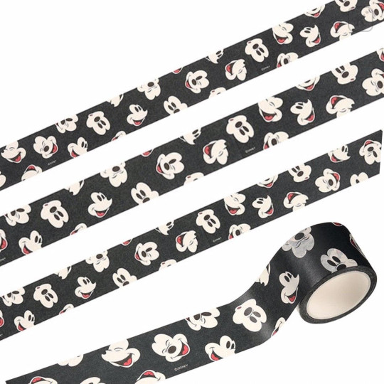 Japan Disney Store Washi Paper Masking Tape - Mickey Mouse Black - 1