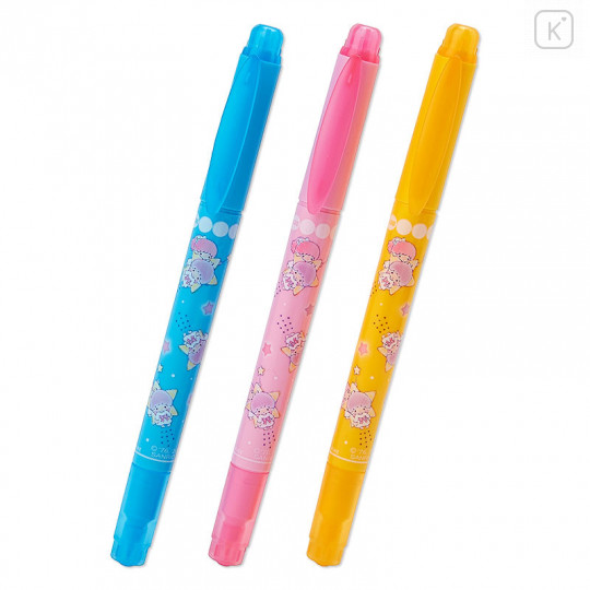 Japan Sanrio Double Tip Water-based Marker 3 Colors Set - Little Twin Stars - 1