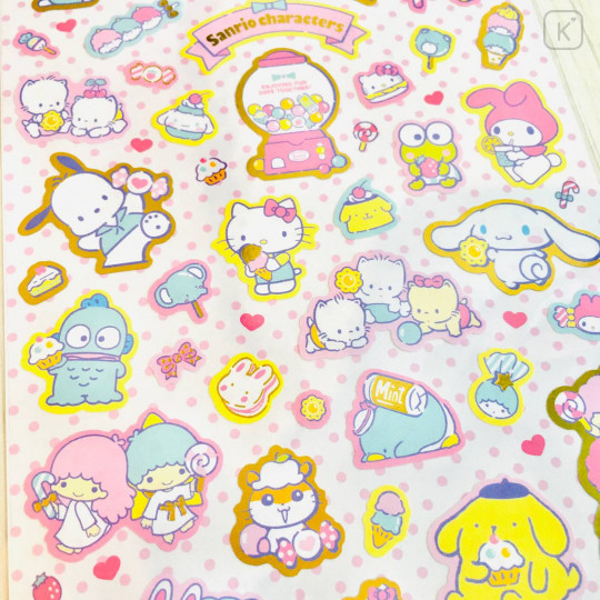 Japan Sanrio Gold Accent Sticker - Sanrio Family / Gashapon - 2