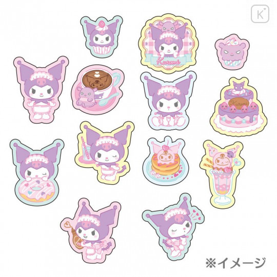 Japan Sanrio Sweets Stickers with Cake Box - Kuromi - 4