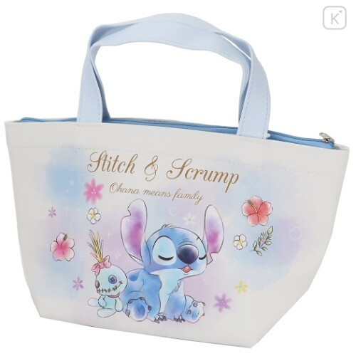 Japan Disney Tote Bag with Insulation Pouch - Stitch - 1