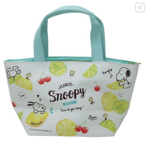 Japan Snoopy Tote Bag with Insulation Pouch - Fruits - 2