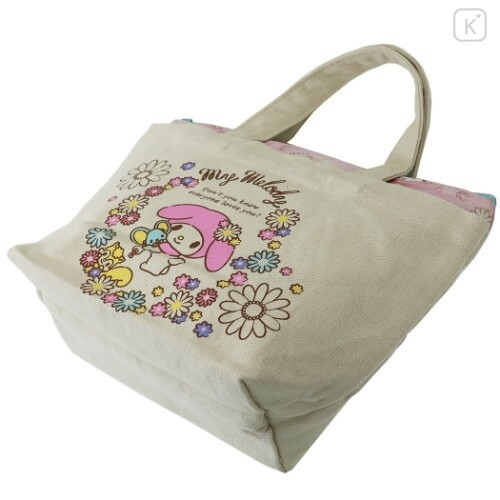 Japan Sanrio Canvas Bag with Insulation Pouch - My Melody - 6