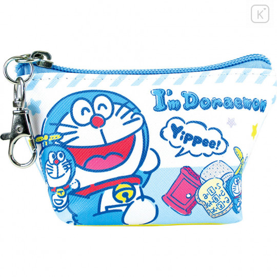 Japan Doraemon Triangular Mini Pouch - Happy - 1