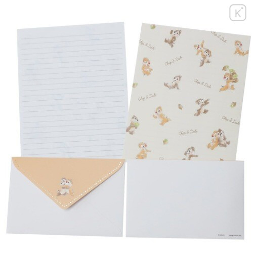Japan Disney Letter Envelope Set - Chip & Dale - 1