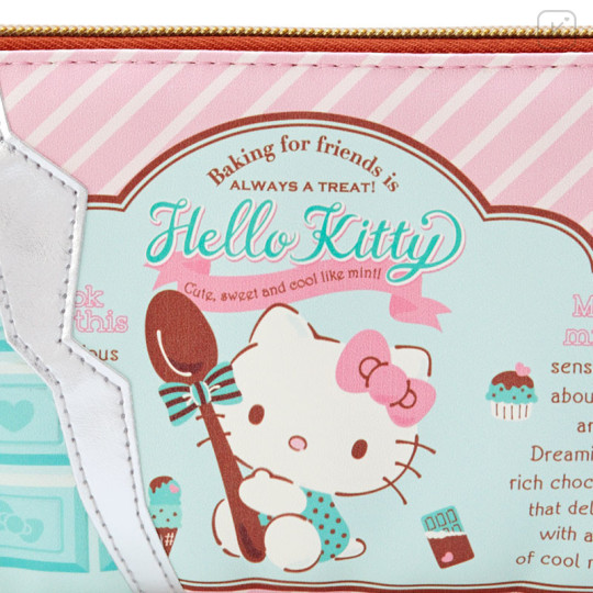 Japan Sanrio Chocolate Flat Pouch (M) - Hello Kitty - 4