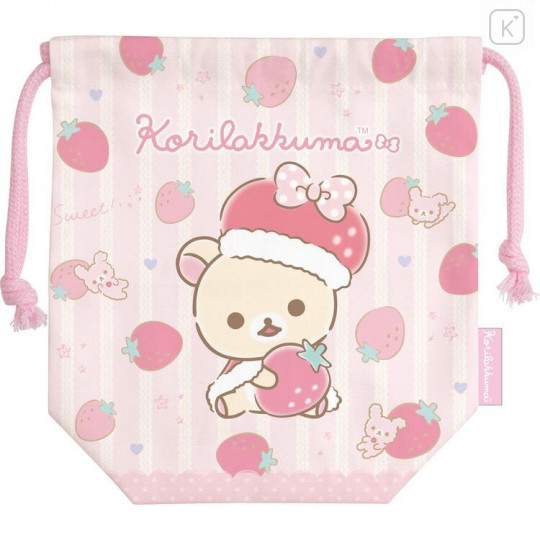 Japan Rilakkuma Drawstring Bag - Korilakkuma Light Pink - 1