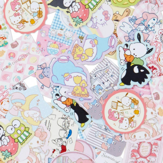 Japan Sanrio Sticker with Case - Sanrio Family Pink - 4
