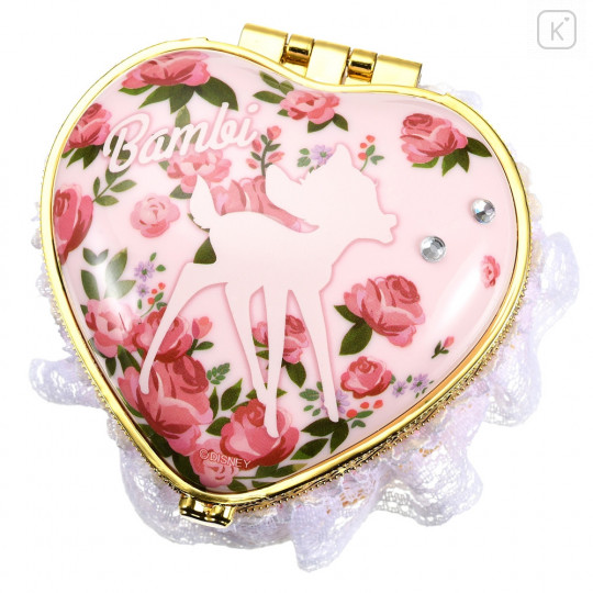 Japan Disney Store Notepad Memo Mirror Jewelry Box - Heart Bambi - 2