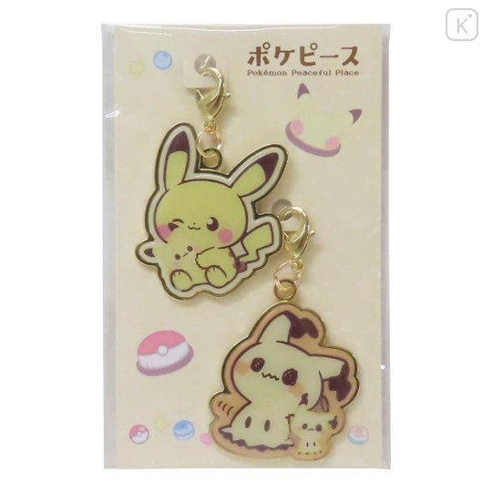 Japan Pokemon Metal Charm Set - Mimikyu & Pikachu / Pokepeace Doll - 1