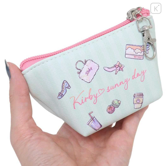 Japan Kirby Triangular Mini Pouch - Kirby / Sunny Day Shopping Mint - 2