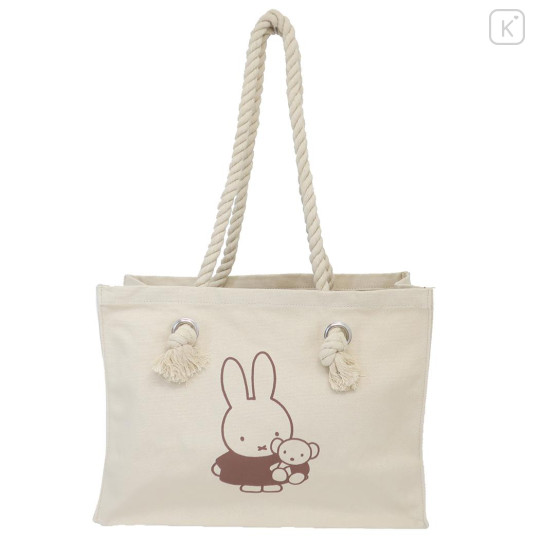 Japan Miffy Shopping Tote Bag - Miffy Hug Bear - 1