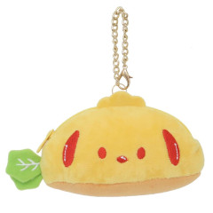 Japan Sanrio Die-cut Mini Pouch with Bag Charm - Pochacco : Omelette Rice