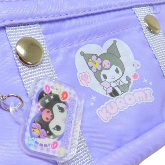 Japan Sanrio Boston Bag Pen Case - Kuromi / Tokimeki Heisei Kogal Light Purple - 3