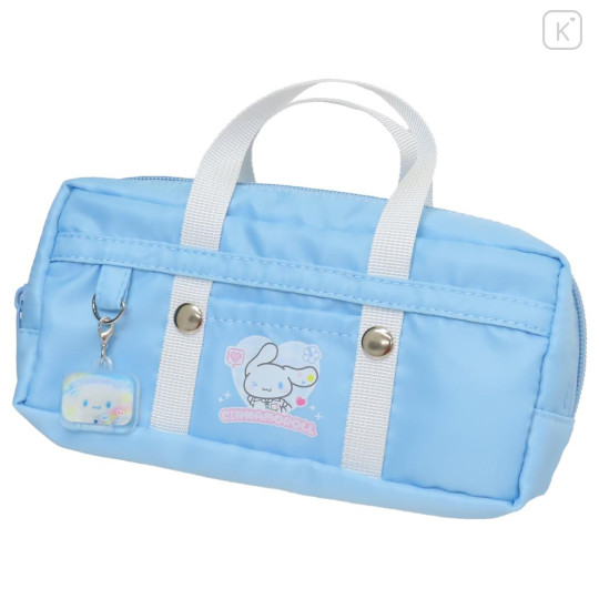 Japan Sanrio Boston Bag Pen Case - Cinnamoroll / Tokimeki Heisei Kogal Sky Blue - 1