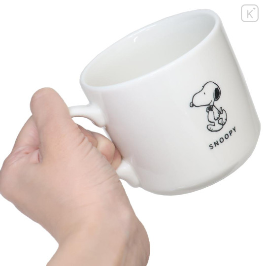 Japan Peanuts Porcelain Mug - Snoopy & Woodstock / Leisurely - 2