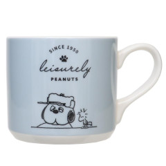 Japan Peanuts Porcelain Mug - Snoopy Brother Olaf & Woodstock / Leisurely