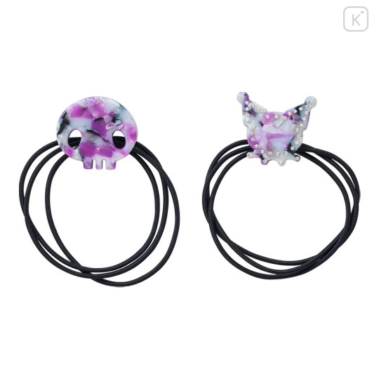 Japan Sanrio Hair Tie Set - Kuromi / Purple Marble - 1