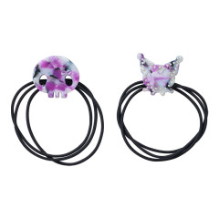 Japan Sanrio Hair Tie Set - Kuromi / Purple Marble