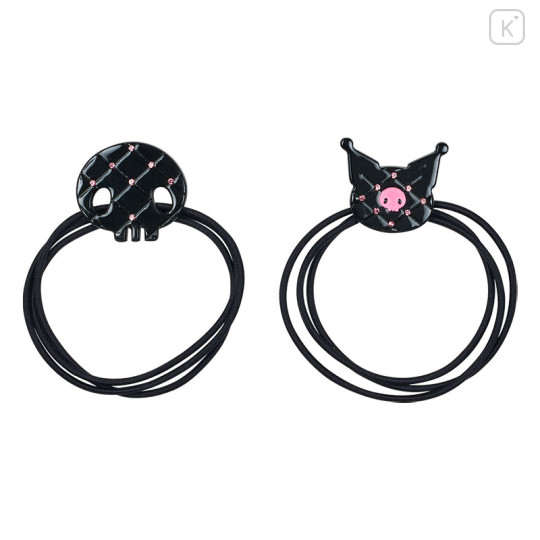 Japan Sanrio Hair Tie Set - Kuromi / Black & Check - 1