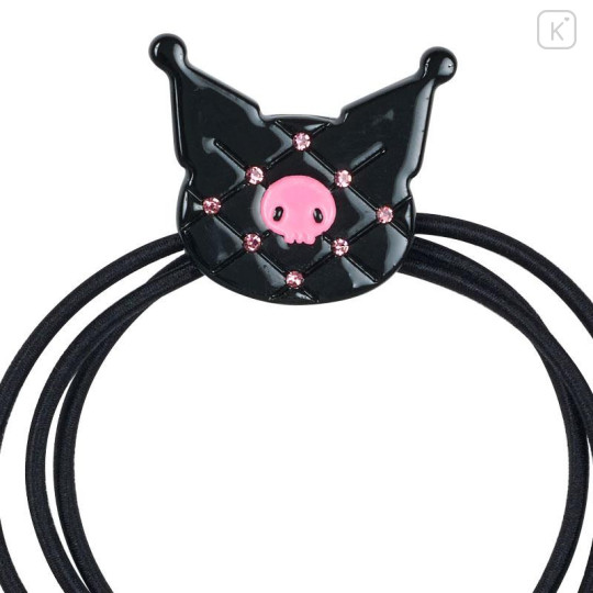 Japan Sanrio Hair Tie Set - Kuromi / Black & Check - 4