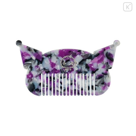 Japan Sanrio Hair Comb - Kuromi / Purple Marble - 1