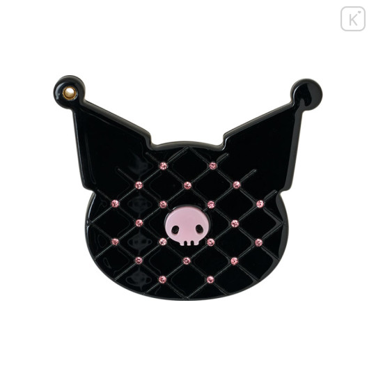 Japan Sanrio Mirror Comb - Kuromi / Black & Check - 1