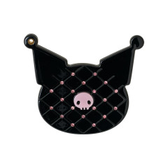 Japan Sanrio Mirror Comb - Kuromi / Black & Check