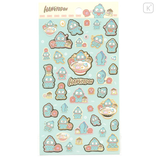 Japan Sanrio Gold Accent Sticker - Hangyodon / Ramen - 1