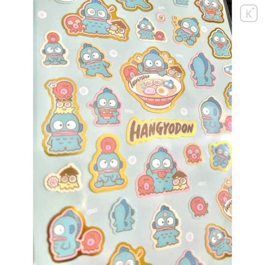 Japan Sanrio Gold Accent Sticker - Hangyodon / Ramen - 2