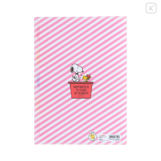 Japan Peanuts 5 Pockets A4 Index File Holder - Snoopy / Happiness 75th Anniversary Pink - 2