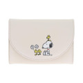 Japan Peanuts Business Card Case - Snoopy & Woodstock / Beige White - 1