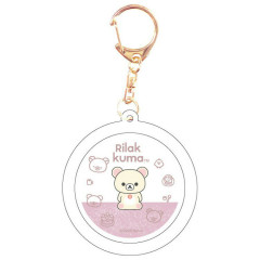 Japan San-X Floating Sequins Keychain - Rilakkuma / Korilakkuma