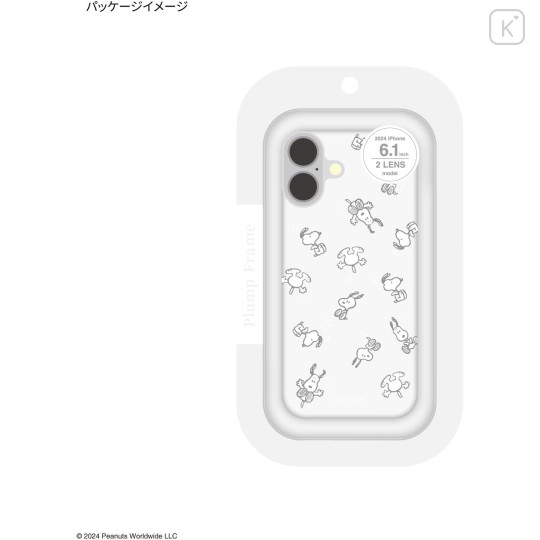 Japan Peanuts Plump Frame iPhone 16 Case - Snoopy : All Over - 7