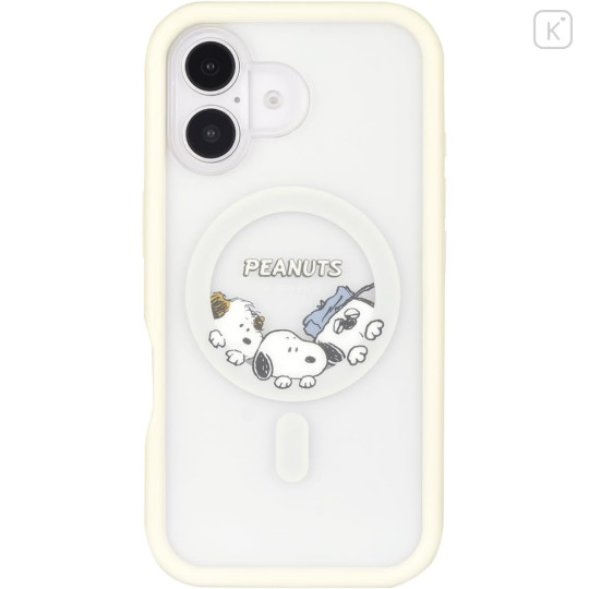 Japan Peanuts Plump Frame iPhone 16 Case with MagSafe - Snoopy : Siblings - 1